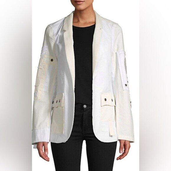 ZADIG & VOLTAIRE Very Grunge Spi Jacket Blazer Military Patches Distressed - Picture 1 of 12